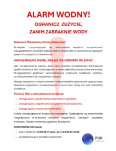 Alarm wodny! Ogranicz zużycie, Zanim zabraknie wody
