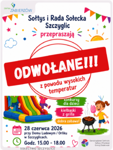 odwołany piknik w szczycglicach
